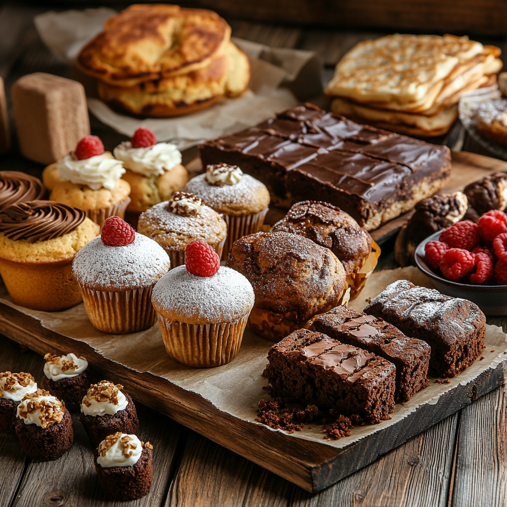 A variety of baked goods made with banana substitutes