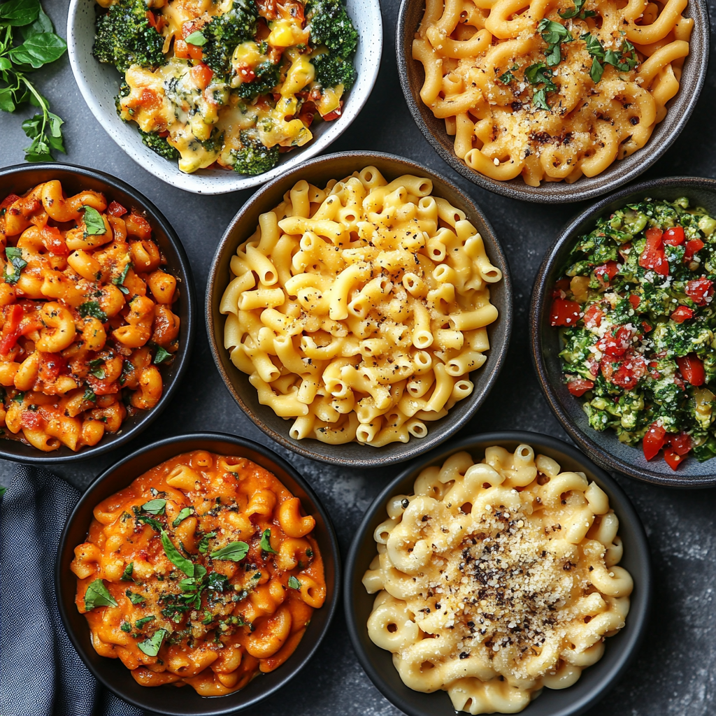 A variety of dishes made with ditalini pasta, including soups, salads, and baked casseroles